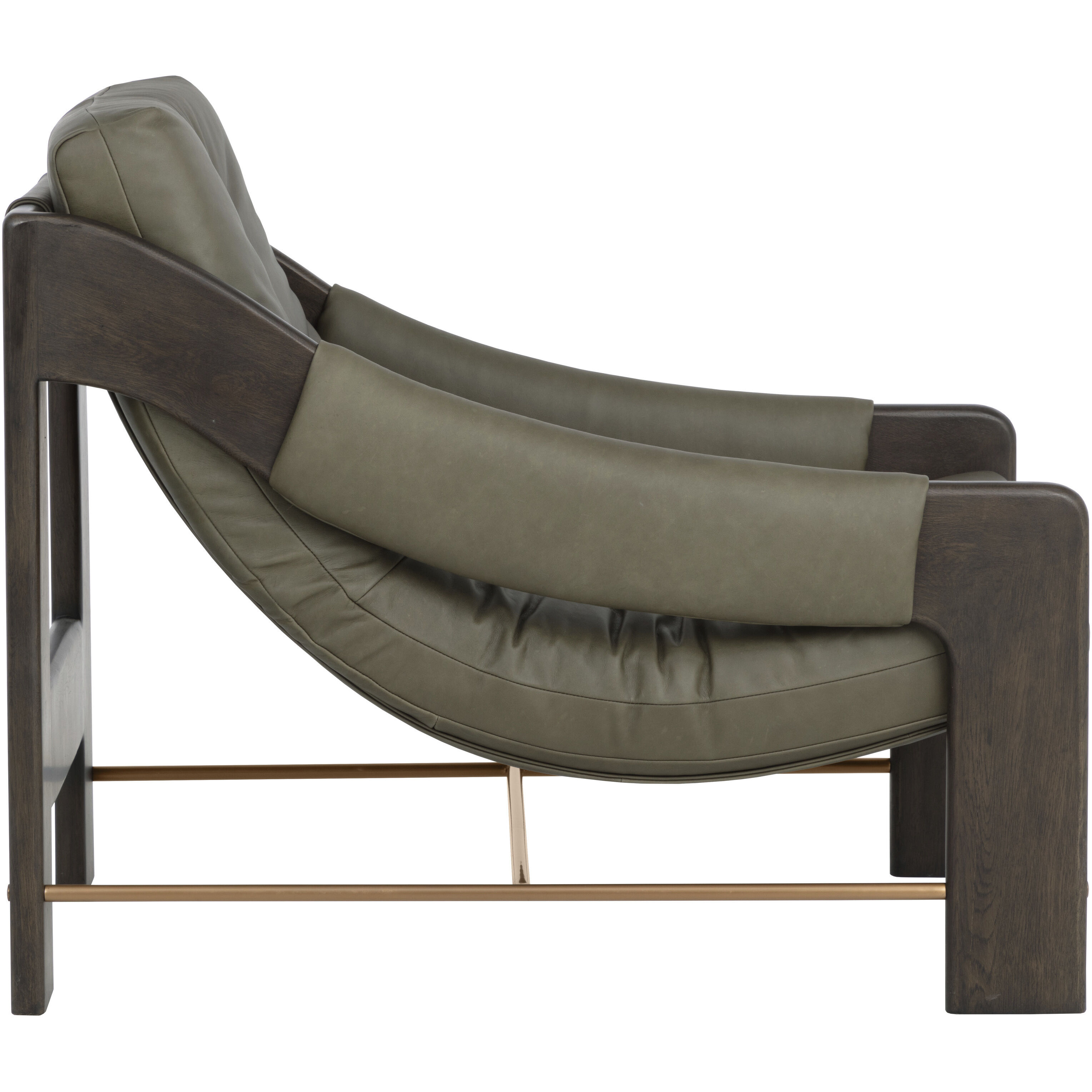 Rafferty Brown / Ludlow Dark Olive Leather Lounge Chair